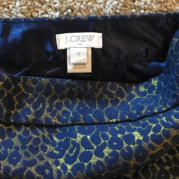 J. Crew Navy and Metallic Gold Skirt 4 - Picture 4 of 4